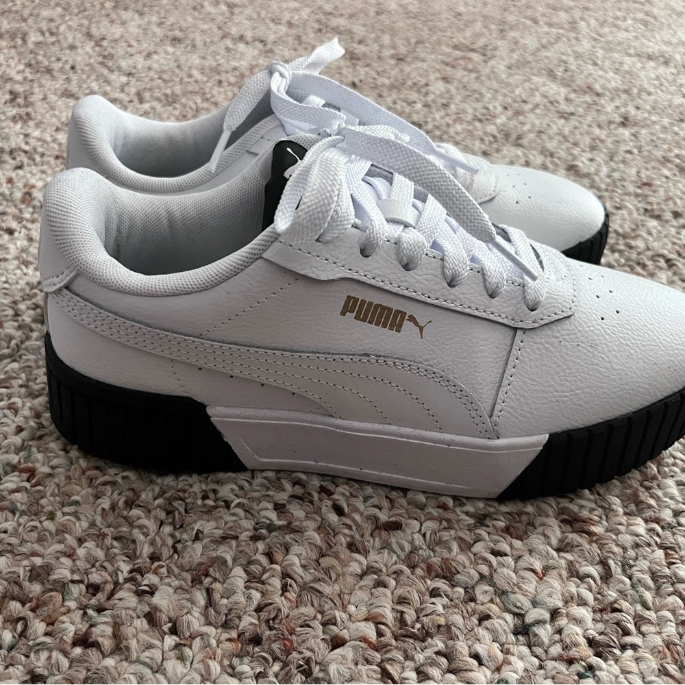 Puma White Sneakers with Black Accents